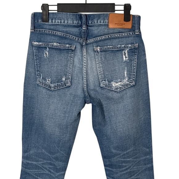 Moussy Vintage Ridgewood Distressed Cropped Skinny Jeans Medium Wash Size 26 - Picture 12 of 13